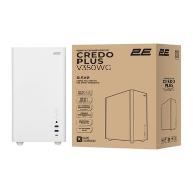 2E Корпус 2E Credo Plus V350WG без БЖ, 1xUSB3.0, 1х USB 2.0, 1xUSB Type-C, 3x120мм, VGA 350мм, LCS ready, TG Side Panel, mATX, білий 2E-V350WG фото