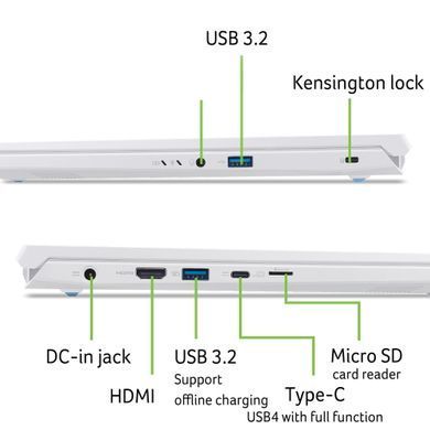 Acer Notebook Nitro V 14 ANV14-62 14.5" WQXGA IPS, AMD R5-340, 16GB, F1TB, NVD5060-8, Lin, white NH.QW4EU.006 фото