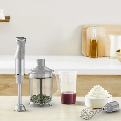 Tefal Блендер Tefal заглибний Quickchef+ 1000Вт, 3в1, чаша-800мл, чопер-1000мл, турборежим, сріблясто-сірий