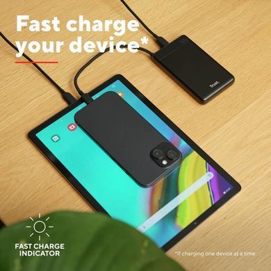 Trust Акумулятор портативний літій-іонний power bank Trust Fiera, 10000мА&middot;год, 2хUSB-C, 20W, PD/QC 3.0, чорний 25880_TRUST фото