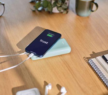 Trust Портативное зарядное устройство power bank Redoh, 20000мА·год, USB-A/2хUSB-C, 18W, QC 3.0, PD, зеленый 25035_TRUST фото