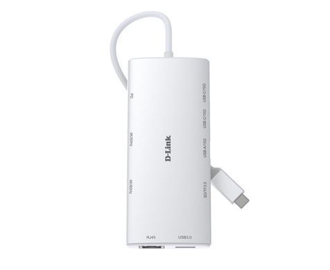 D-Link USB-С Хаб DUP-A01 10in1 2xHDMI, 1xGE, 2xUSB-C, 1xUSB-A 3.1, 1xUSB-A 3.0, 1xSD, 1xmicroSD, 1xUSB-C PD DUP-A01 фото