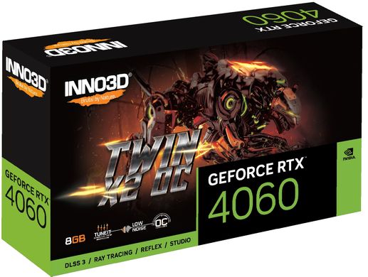 Inno3d Видеокарта GeForce RTX 4060 8GB GDDR6 TWIN X2 OC N40602-08D6X-173051N фото