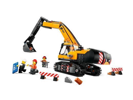 LEGO Конструктор City Жовтий будівельний екскаватор 60420 фото