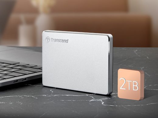Transcend StoreJet 25C3S[Портативний жорсткий диск 1TB USB 3.1 Type-C StoreJet 25C3S Silver] TS1TSJ25C3S фото