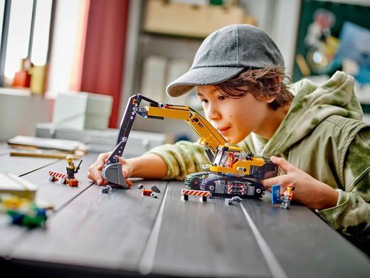 LEGO Конструктор City Жовтий будівельний екскаватор 60420 фото