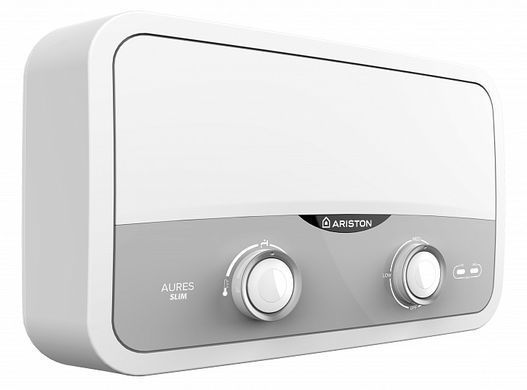 Ariston Водонагреватель Aures SF 5.5 COM электрический проточный, 5.5 кВт, 3.1 л/мин, A