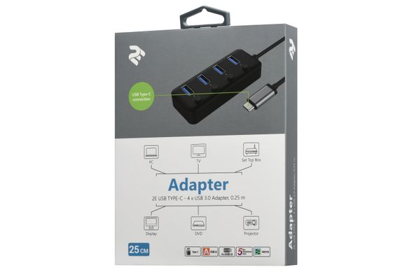 Адаптер 2Е USB-C - 4xUSB3.0, Hub with switch, 0.25 м 2E-W1406 фото
