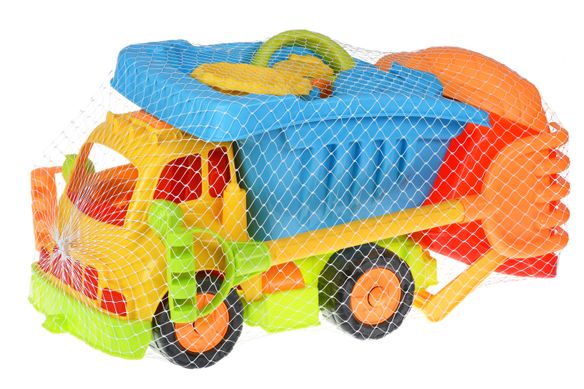 Набір для гри із піском Same Toy 11 од. Вантажівка жовта кабіна/синій кузов 968Ut-2 фото