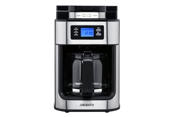 Кофеварка Ardesto капельная Steel Collection YCM-D120 0, 1,2л, зерно+мол., дисплей, серебристо-черный YCM-D1200 фото
