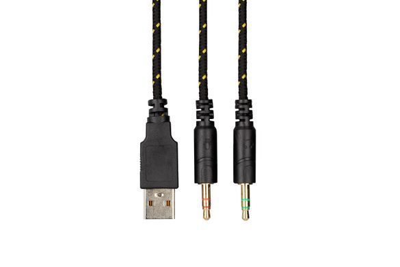 2E Gaming Гарнітура ігрова HG340, mini-jack/dual 3.5mm, RGB, 2м, жовтий 2E-HG340YW фото