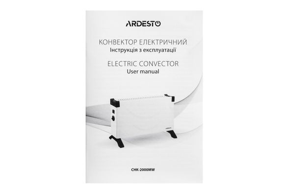Конвектор електричний Ardesto CHK-2000MW 2000 Вт, 20 м2, відкритий нагрів. елемент, IP20, мех. керування CHK-2000MW фото