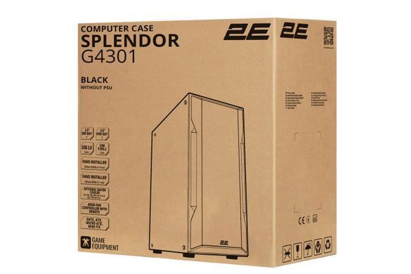 2E Gaming Корпус Splendor G4301 без БП 2xUSB3.0, 1xUSBType-C 4x120мм ARGB VGA 415мм LCS ready контроллер с пультом TG Side Panel EATX чёрный 2E-G4301 фото