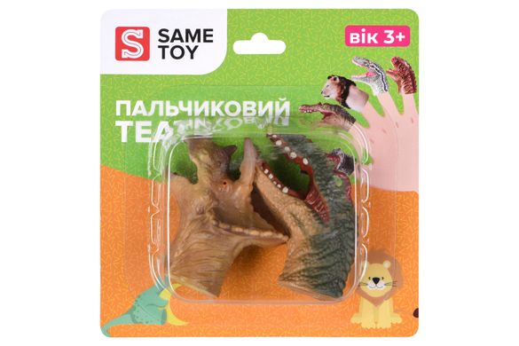 Игровой набор Same Toy Пальчиковый театр 2 ед, Спинозавр и Трицератопс X236UT-4 фото