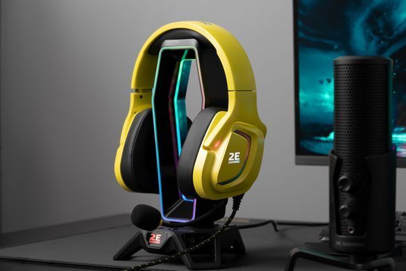 2E Gaming Гарнітура ігрова HG340, mini-jack/dual 3.5mm, RGB, 2м, жовтий 2E-HG340YW фото