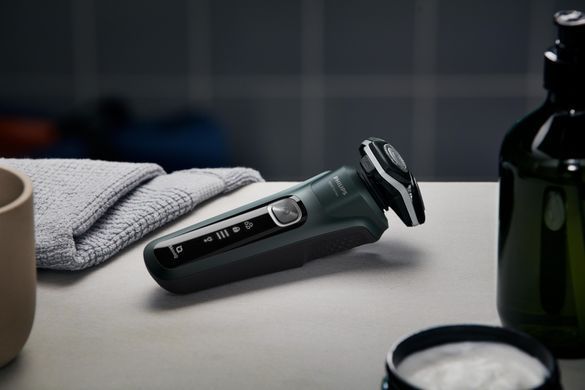 Philips Бритва електр. роторна Series 5000, 9Вт, бритв.головок-3, Li-Ion, сух.+волог., тример, чорно-зелений S5884/50 фото