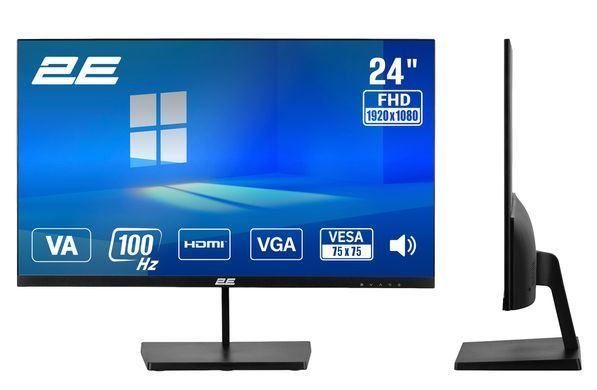 2E Монітор 2E 23.8" B2425B D-Sub, HDMI, VA, 100Hz 2E-B2425B-01.EU фото