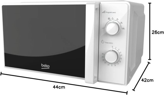 Beko Мікрохвильова піч, 20л, мех.керув., 700Вт, білий MOC20100WFB фото