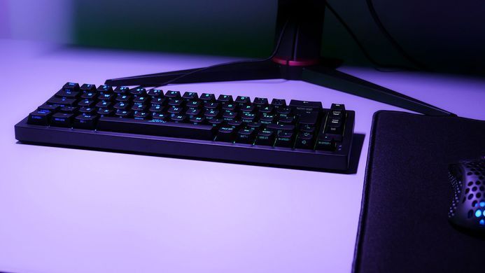 Cherry Xtrfy Клавіатура механічна K5 68Key, Kailh Red, USB-A, EN/UA, Hot-swap, RGB, Чорний K5-RGB-CPT-BLACK-R-UKR фото