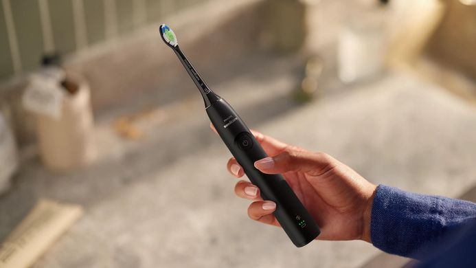 Philips Щітка зубна електр., Sonicare 5300 Series, 62т. колив/хв, насадок-1, чорний HX7101/01 фото