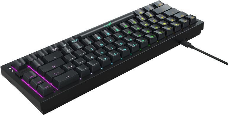 Cherry Xtrfy Клавіатура механічна K5 68Key, Kailh Red, USB-A, EN/UA, Hot-swap, RGB, Чорний K5-RGB-CPT-BLACK-R-UKR фото