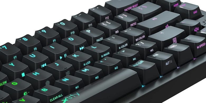 Cherry Xtrfy Клавіатура механічна K5 68Key, Kailh Red, USB-A, EN/UA, Hot-swap, RGB, Чорний K5-RGB-CPT-BLACK-R-UKR фото