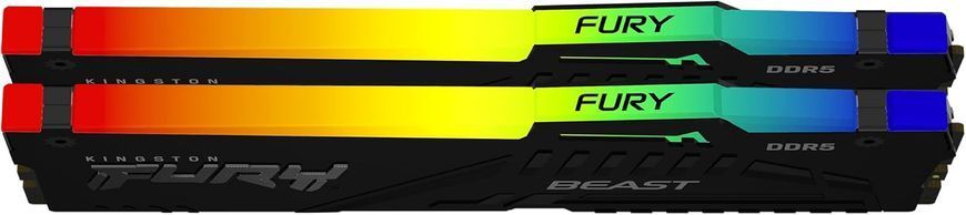 Kingston Пам'ять ПК Kingston DDR5 64GB KIT (32GBx2) 6000 FURY Beast KF560C36BBEAK2-64 фото