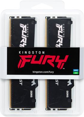 Kingston Пам'ять ПК DDR5 64GB KIT (32GBx2) 5600 FURY Beast RGB KF556C40BBAK2-64 фото