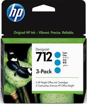 Картридж HP 712 DesignJet Т230/Т630 Cyan 3-Pack 29-ml 3ED77A фото
