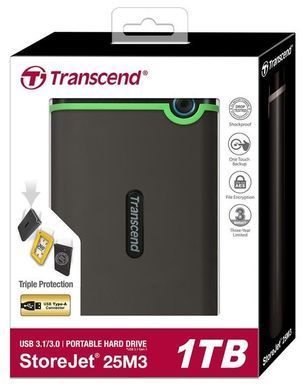 Transcend Портативный жесткий диск 2TB USB 3.1 StoreJet 25M3 Iron Gray TS2TSJ25M3S фото