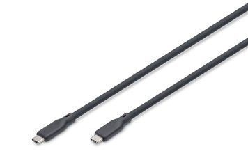 Digitus Кабель USB-C заряджання/синхронізації, 1м, USB 4.0 Gen3, 40G, 240W, 8K, силіконовий, чорний AK-300344-010-S фото