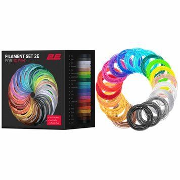 2E Картридж для 3D ручки PLA, 1.75мм, 20шт, мікс 5м 2E-SL-BH005 фото