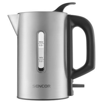 Sencor Електрочайник Sencor 0.5л, Strix, пластик, в комплекті 2 склянки + 2 ложки, нерж. сталь SWK170SS фото