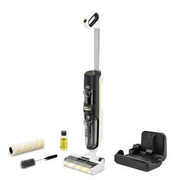 Karcher Пилосос безпровідний FCV 4 Dry Extra, вологе прибирання, конт пил -0.45л, вода -0.75л, автон. робота до 45хв, самоочищення, білий 1.056-136.0 фото