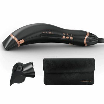Rowenta Фен Ultimate Experience Air Motion, 1300Вт, 3 режими, насадка-гребінець, кейс для зберігання, іоніз-я, хол. обдув, чорний CF8C20E0 фото