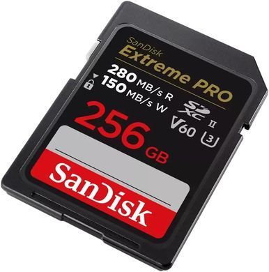 SanDisk Карта памяти SD 256GB C10 UHS-II U3 R280/W150MB/s Extreme Pro V60 SDSDXEP-256G-GN4IN фото