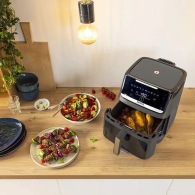 Tefal Мультипіч Tefal Easy Fry Silence XXL, 1800Вт, чаша-7, сенсорне керув., 10 програм, з віконцем, пластик, темно-сірий EY846HE0 фото