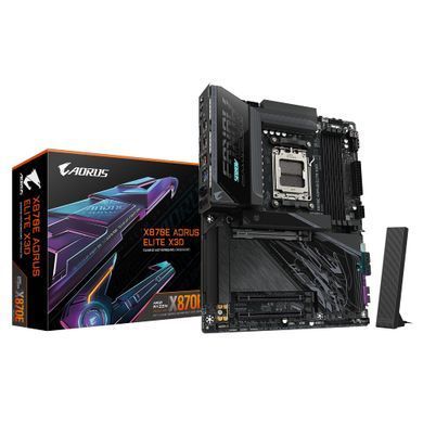 Gigabyte Материнська плата X870E A ELITE X3D sAM5 X870 4xDDR5 M.2 Wi-Fi BT HDMI DP ATX X870E_A_ELITE_X фото