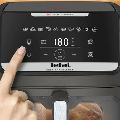 Tefal Мультипіч Tefal Easy Fry Silence XXL, 1800Вт, чаша-7, сенсорне керув., 10 програм, з віконцем, пластик, темно-сірий EY846HE0 фото
