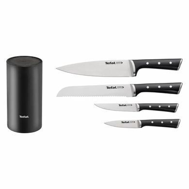Tefal Набір ножів Ice Force,у пластиковій колоді, 4шт, нержавіюча сталь, пластик, чорний K2325S75 фото