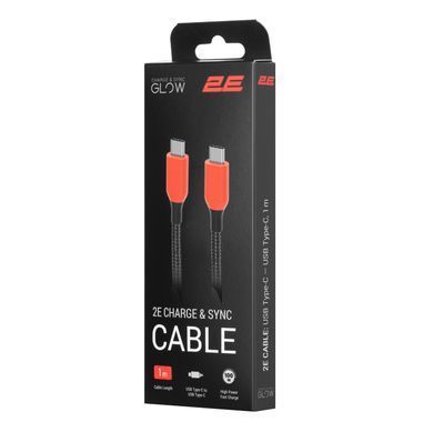 2E Кабель USB-C > USB-C заряджання/синхронізації 1м, 100Вт Type-C, чорний 2E-CC100-WH фото