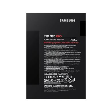 Samsung Накопичувач SSD M.2 4TB PCIe 4.0 990PRO MZ-V9P4T0BW фото