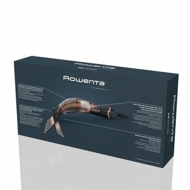 Rowenta Фен Ultimate Experience Air Motion, 1300Вт, 3 режими, насадка-гребінець, кейс для зберігання, іоніз-я, хол. обдув, чорний CF8C20E0 фото