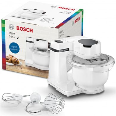 Кухонна машина Bosch, 700Вт, чаша-пластик, корпус-пластик, насадок-3, білий MUMS2AW00 фото