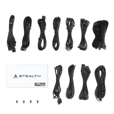 Chieftec Блок питания Stealth (1200W), >92%, 80+ Platinum, 135мм FDB, 1xMB 24pin(20+4), 2xCPU 8pin(4+4), 2xMolex, 10xSATA, 3xPCIe 8pin(6+2), 2xPCIe GEN5 16pin, Fully Modular SPX-1200-FC фото