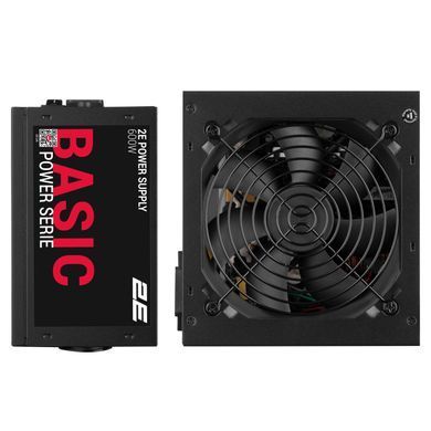 2E Блок живлення Basic Power (600W), 80%, 120мм, 1xMB 24pin(20+4), 1xCPU 8pin(4+4), 3xMolex, 4xSATA, 2xPCIe 8pin(6+2) 2E-BP600-120APFC фото