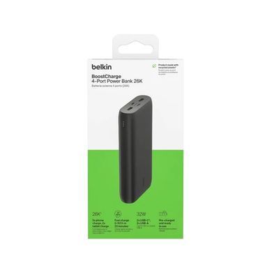 Belkin Портативное зарядное устройство Power Bank 26000мАч, 32Вт, USB-A/USB-C PD PPS, черный BPB016BTBK фото