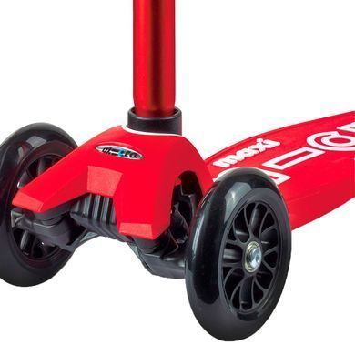 Самокат MICRO серии "Maxi Deluxe" - КРАСНЫЙ (до 50 kg, 3-х колесный), Красный
