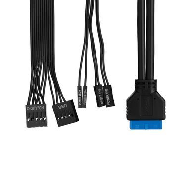 2E Корпус 2E Credo Plus V350BG без БЖ, 1xUSB3.0, 1х USB 2.0, 1xUSB Type-C, 3x120мм ARGB, VGA 350мм, LCS ready, контролер з пультом, TG Side Panel, mATX, чорний 2E-V350BG фото