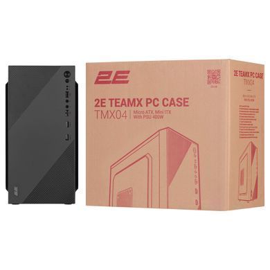 2E Корпус TeamX TMX04 з БЖ 2E ATX400W, 2xUSB2.0, 1x80мм, VGA 220мм, mATX, чорний 2E-TMX04 фото